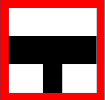 Illustratie van bord B.9 van het Binnenvaartpolitiereglement